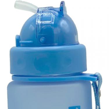 Бутылка для воды Casno 400 мл MX-5028 More Love Блакитна з соломинкою Фото 2