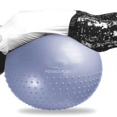 Мяч для фитнеса PowerPlay 4003 75см Блакитний + помпа Фото 2