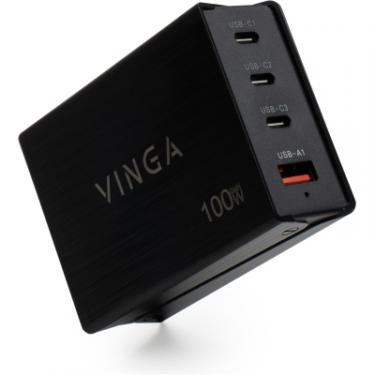 Зарядное устройство Vinga GaN 100W PD+QC 3C1A ports 1.2m Wired Charger Фото 1