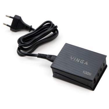 Зарядное устройство Vinga GaN 100W PD+QC 3C1A ports 1.2m Wired Charger Фото 3