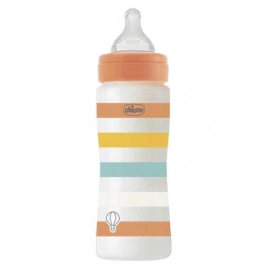 Бутылочка для кормления Chicco Well-Being Colors з силіконовою соскою 4м+ 330 мл Фото
