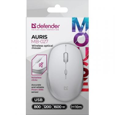 Мышка Defender Auris MB-027 Silent Wireless White Фото 5