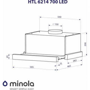 Вытяжка кухонная Minola HTL 6214 BLF 700 LED Фото 9