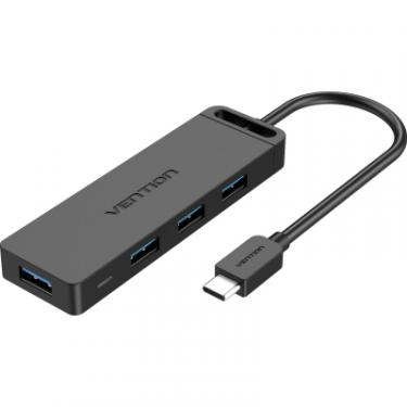 Концентратор Vention USB 3.1 Type-C to 4xUSB 3.0 active black Фото