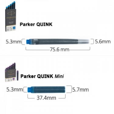 Чернила для перьевых ручек Parker Картриджі Quink / 5шт блакитний, що змиваються Фото 1