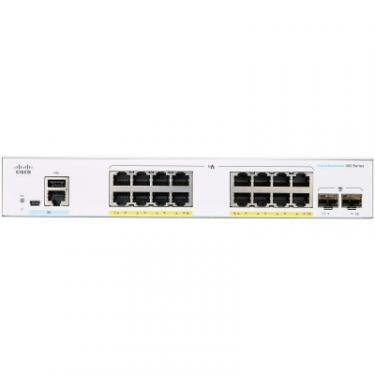 Коммутатор сетевой Cisco CBS350 Managed 16-port GE, PoE, 2x1G SFP Фото 1