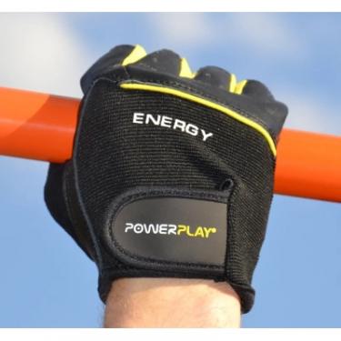 Перчатки для фитнеса PowerPlay 9058 Energy чорно-жовті L Фото 9