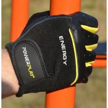 Перчатки для фитнеса PowerPlay 9058 Energy чорно-жовті L Фото 4