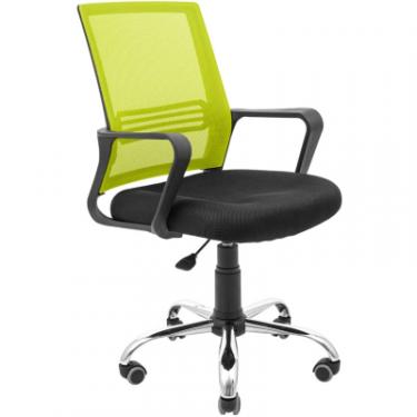 Офисное кресло Richman Джина Хром Піастра Сітка чорна + зелена Фото