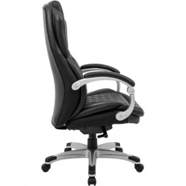 Офисное кресло Richman Преміо Пластик Річ Synchro Шкіра Спліт Чорна Фото 2