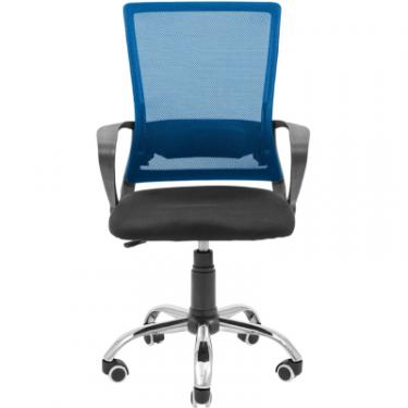 Офисное кресло Richman Робін Хром Піастра Сітка чорна + синя Фото 1