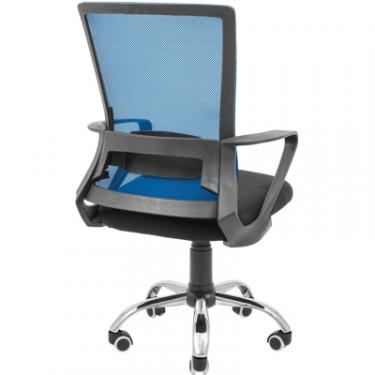 Офисное кресло Richman Робін Хром Піастра Сітка чорна + синя Фото 3