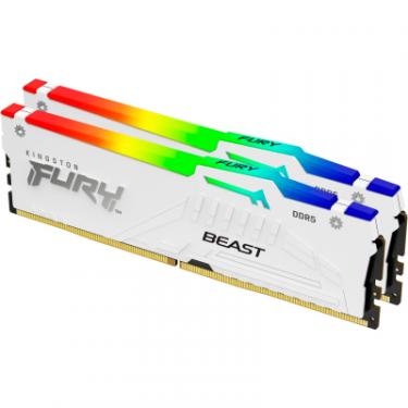 Модуль памяти для компьютера Kingston Fury (ex.HyperX) DDR5 64GB (2x32GB) 5600 MHz FURY Beast White RGB Фото 1