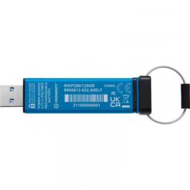 USB флеш накопитель Kingston 128GB IronKey Keypad 200 AES-256 Encrypted Blue US Фото 2