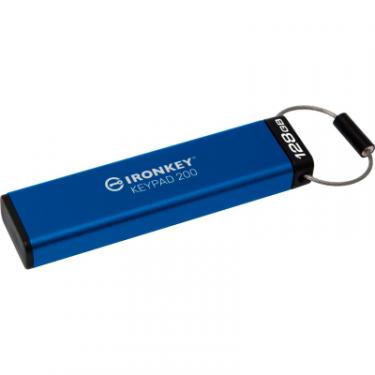 USB флеш накопитель Kingston 128GB IronKey Keypad 200 AES-256 Encrypted Blue US Фото 3
