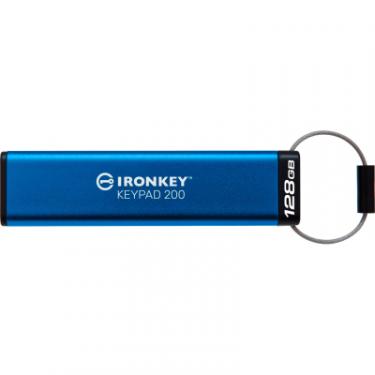 USB флеш накопитель Kingston 128GB IronKey Keypad 200 AES-256 Encrypted Blue US Фото 4