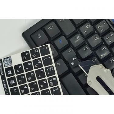 Наклейка на клавиатуру BestKey непрозора чорна, 76, срібний Фото 2