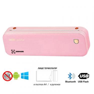 Принтер чеков UKRMARK A40PK А4, Bluetooth, USB, рожевий Фото