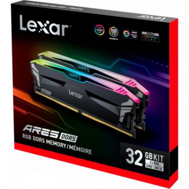 Модуль памяти для компьютера Lexar DDR5 32GB (2x16GB) 6400 MHz Ares RGB Black Фото 4