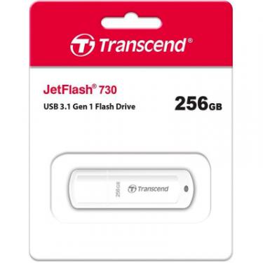 USB флеш накопитель Transcend 256GB JetFlash 730 White USB 3.1 Фото 3