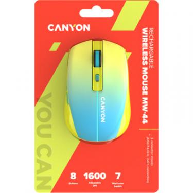 Мышка Canyon MW-44 LED Rechargeable Wireless/Bluetooth Yellow B Фото 5