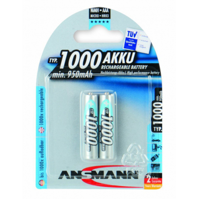 Аккумулятор Ansmann AAA R3 1000mAh * 2 Фото