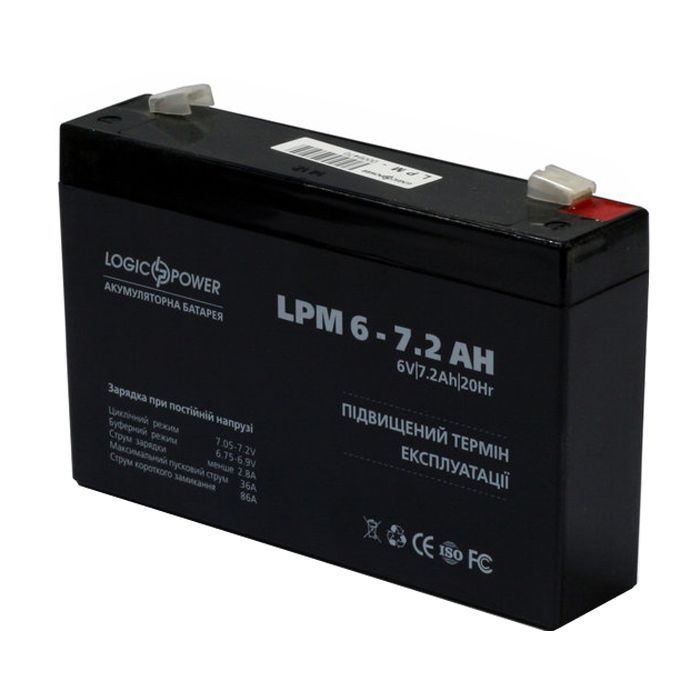 Батарея к ИБП LogicPower LPM 6В 7.2 Ач Фото