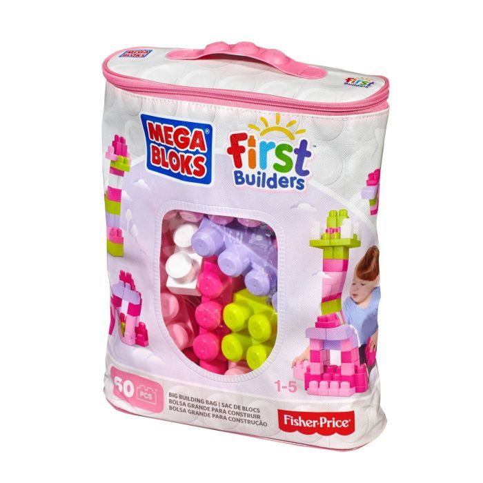 Конструктор Mega Bloks розовый в мешке 60 деталей Фото