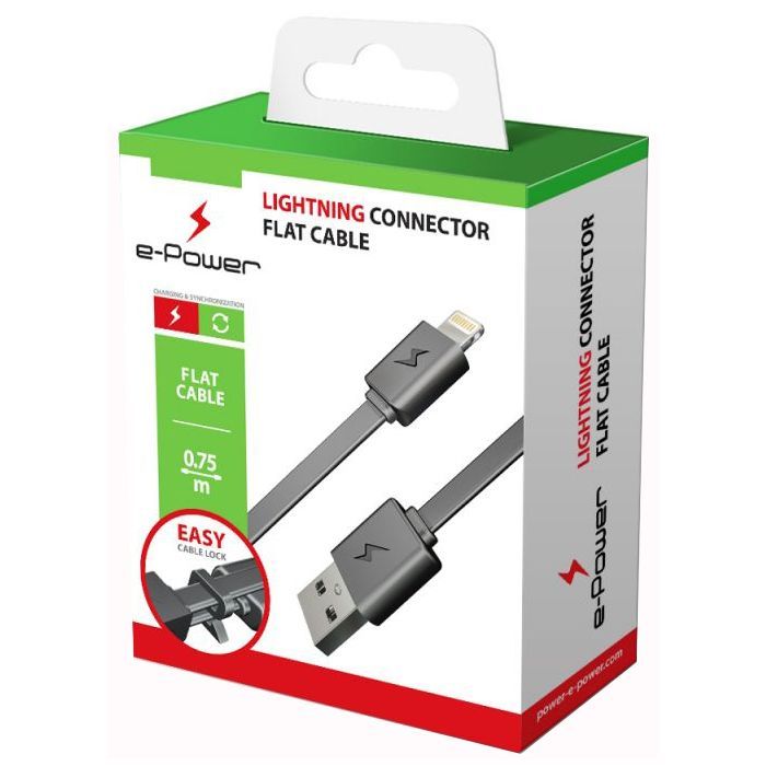 Дата кабель E-power USB 2.0 AM to Lightning 0.75m Фото
