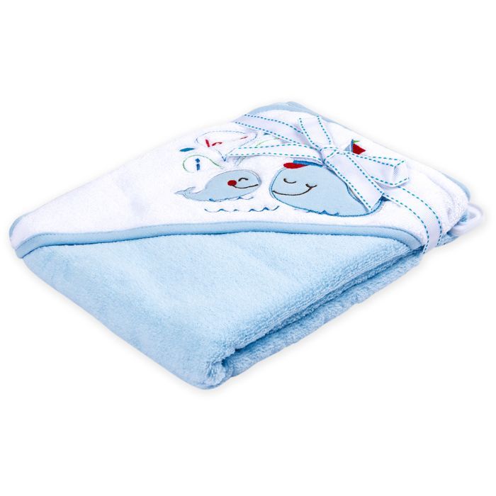 Полотенце для купания детское Luvable Friends с капюшоном для мальчиков Фото