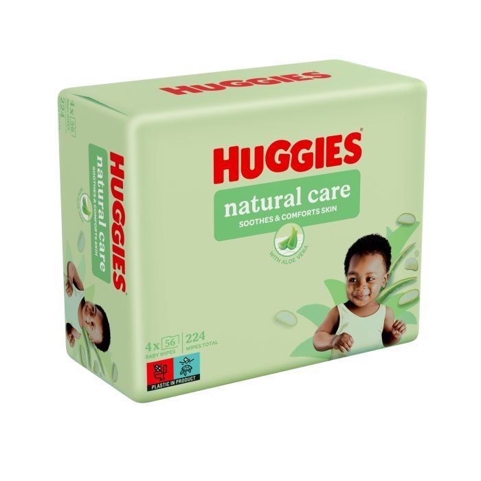 Детские влажные салфетки Huggies Natural Care 56 х 4 шт Фото