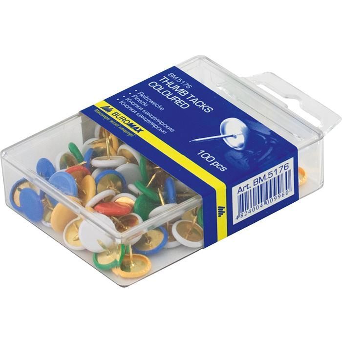 Кнопки Buromax colorful, 100шт Фото