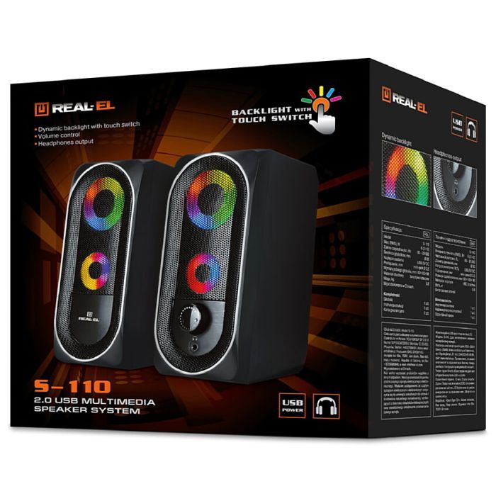 Акустическая система REAL-EL S-110 USB Black Фото 7