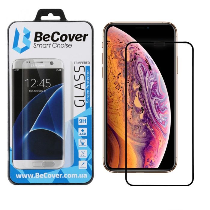 Стекло защитное BeCover Apple iPhone XS Max Black Фото