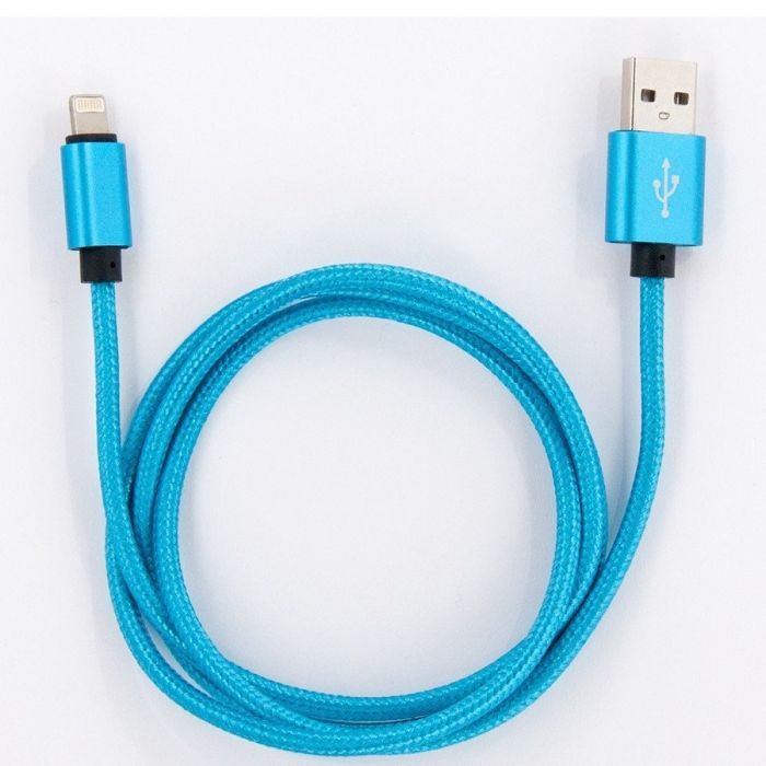 Дата кабель Dengos USB 2.0 AM to Lightning 1.0m blue Фото