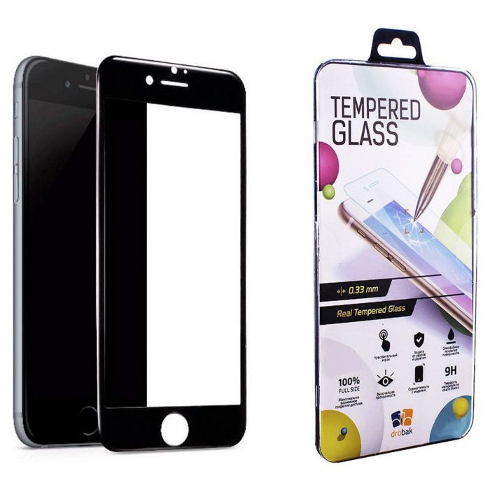 Стекло защитное Drobak Apple iPhone 8 (Black) (121262) Фото