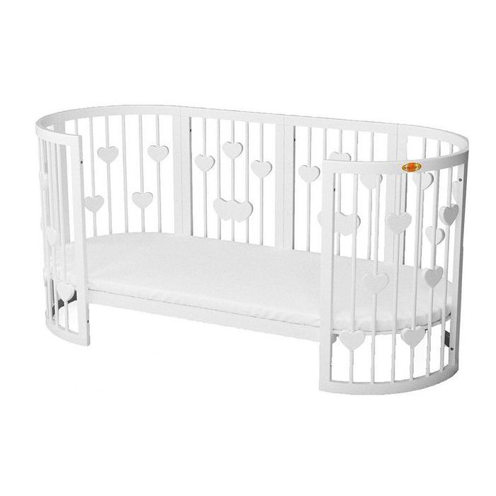 Кроватка Ingvart SMART BED ROUND с сердечками белый Фото 4