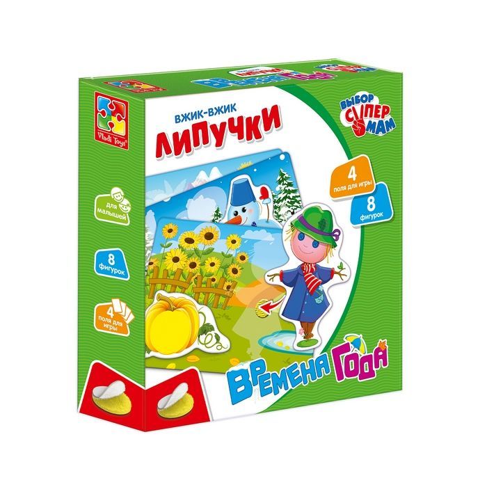 Развивающая игрушка Vladi Toys Вжик-вжик Липучки Времена года рус Фото