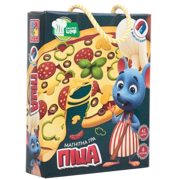 Развивающая игрушка Vladi Toys Магнітна кулінарна гра Піца, укр. Фото