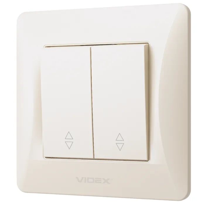 Переключатель Videx BINERA 2кл проходной кремовый Фото
