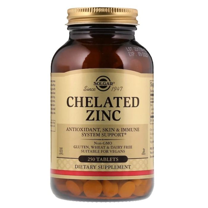 Минералы Solgar Цинк Хелат, Chelated Zinc, 250 таблеток Фото