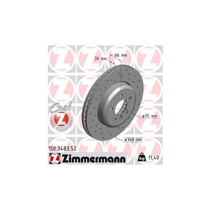 Тормозной диск ZIMMERMANN 150.3483.52 Фото