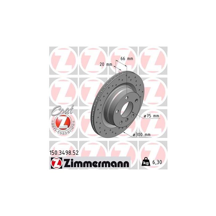 Тормозной диск ZIMMERMANN 150.3498.52 Фото