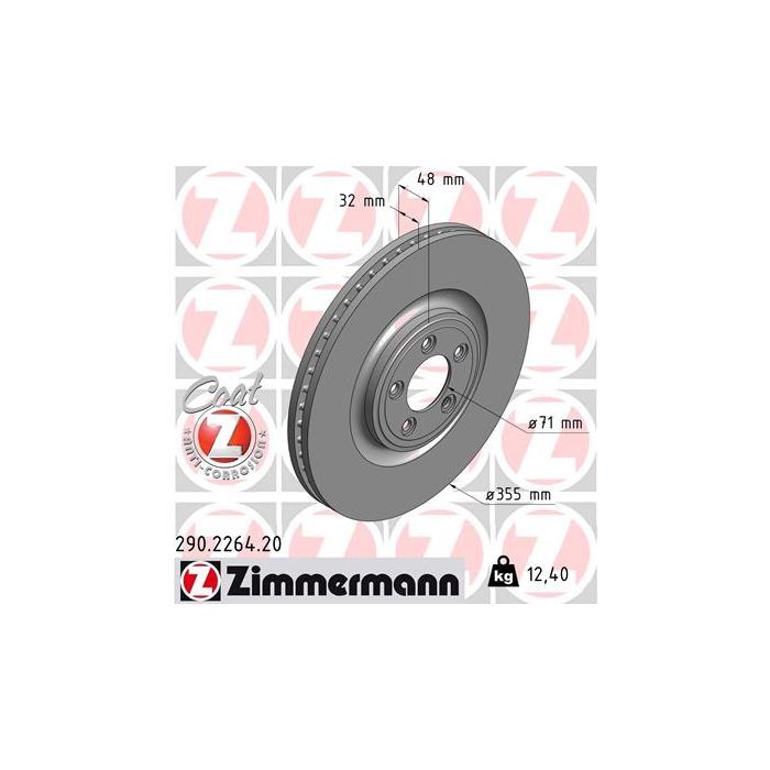 Тормозной диск ZIMMERMANN 290.2264.20 Фото