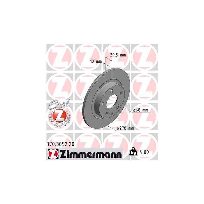 Тормозной диск ZIMMERMANN 370.3052.20 Фото