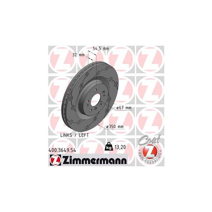 Тормозной диск ZIMMERMANN 400.3649.54 Фото