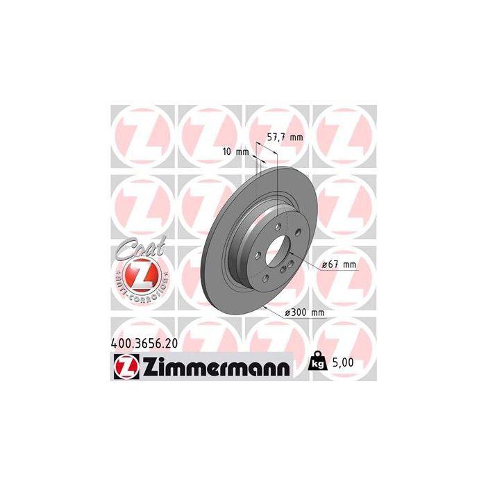 Тормозной диск ZIMMERMANN 400.3656.20 Фото