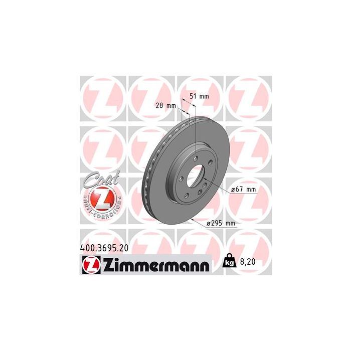 Тормозной диск ZIMMERMANN 400.3695.20 Фото