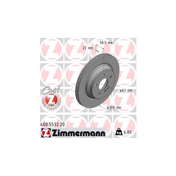 Тормозной диск ZIMMERMANN 400.5532.20 Фото