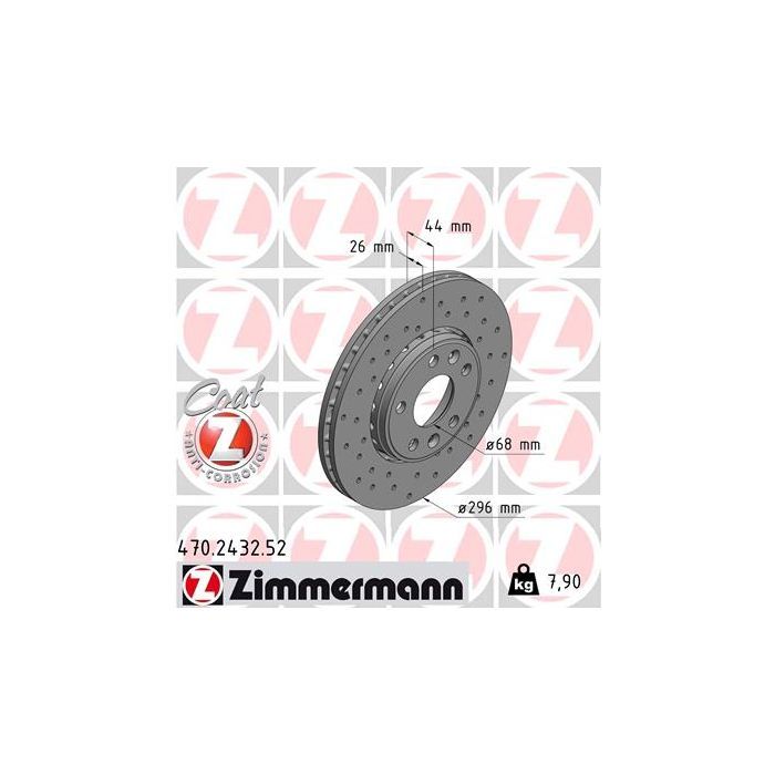 Тормозной диск ZIMMERMANN 470.2432.52 Фото